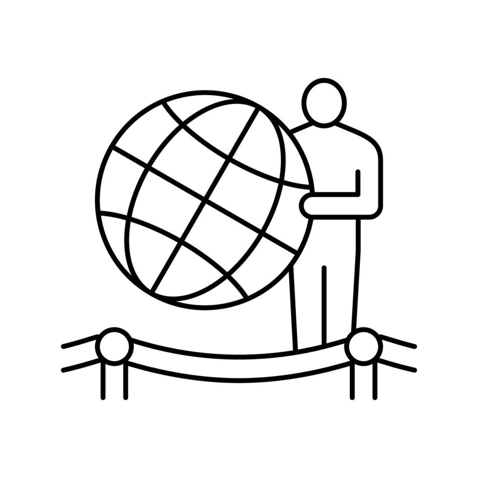 wereldbol planeet aarde lijn pictogram vectorillustratie vector