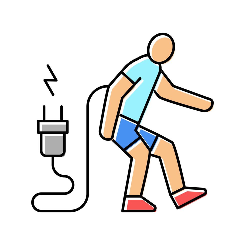 vermoeidheid persoon patiënt kleur pictogram vectorillustratie vector