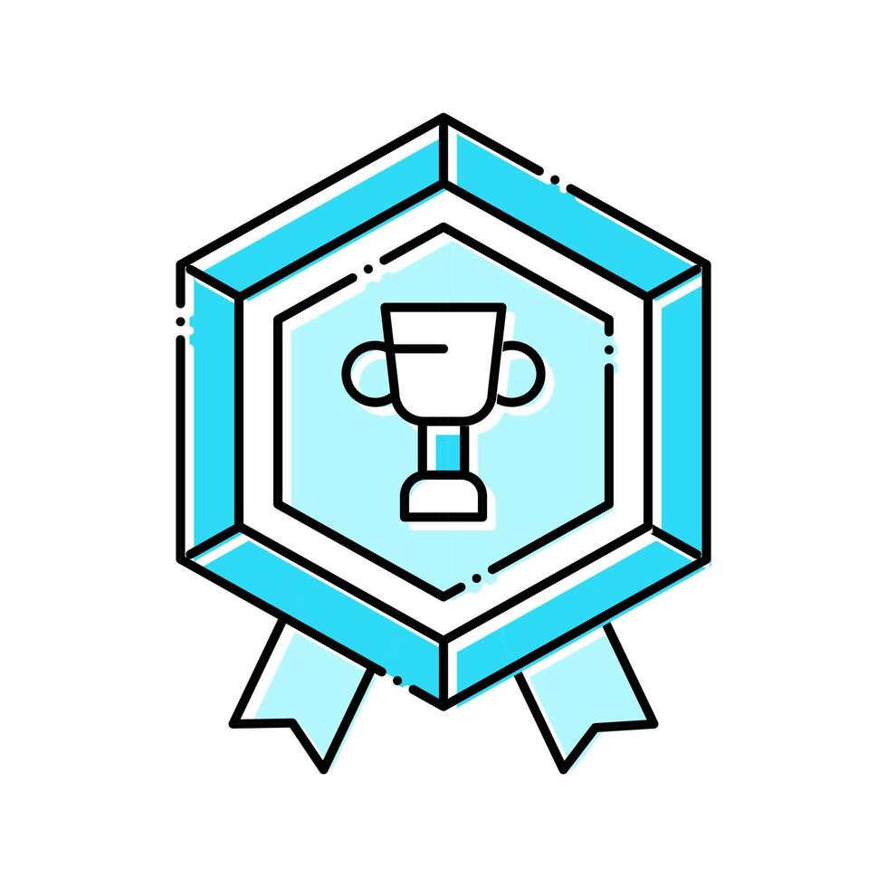 video game level award met cup kleur pictogram vectorillustratie vector