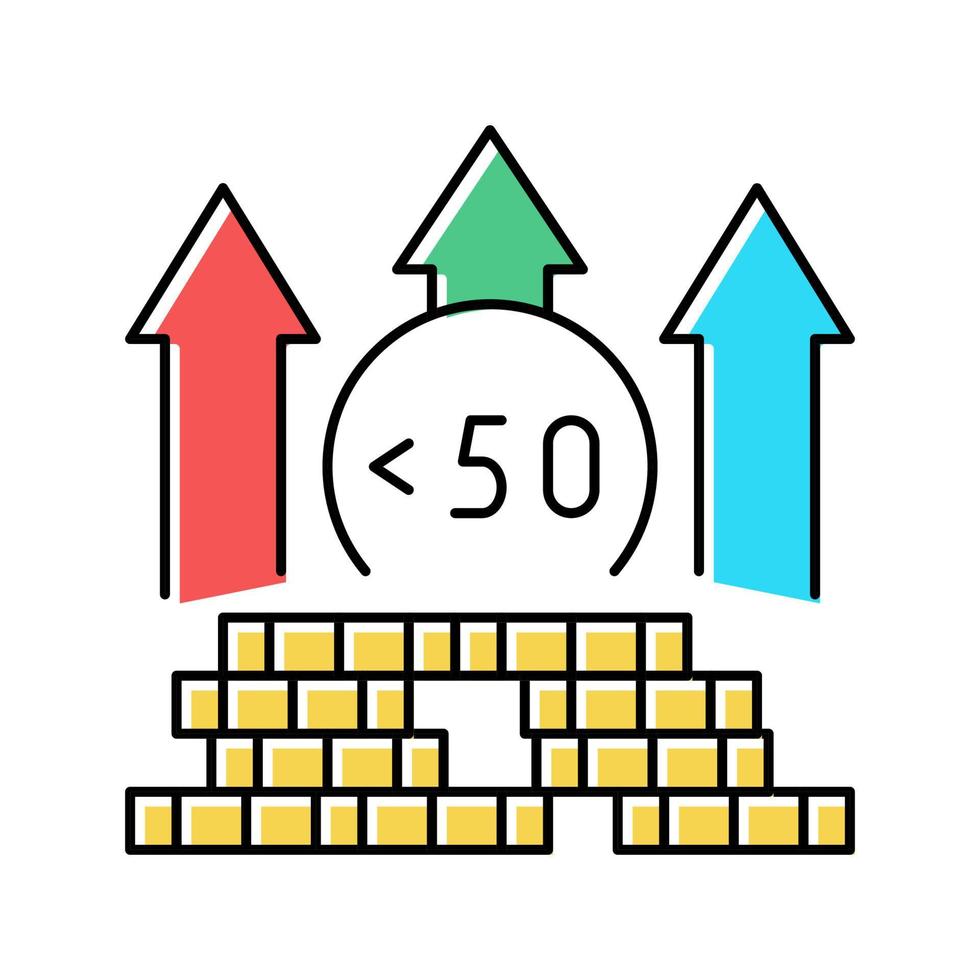 hyperinflatie financiën kleur pictogram vectorillustratie vector