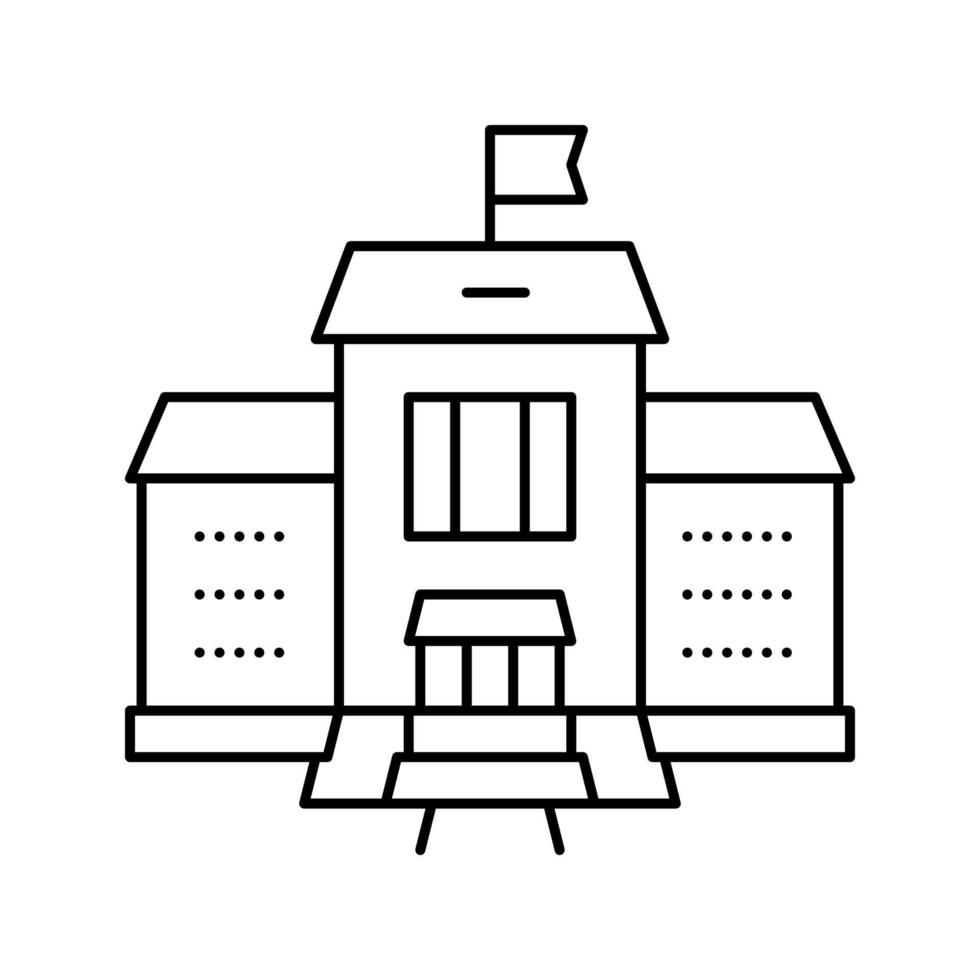 gebouw kleuterschool lijn icoon vector illustratie