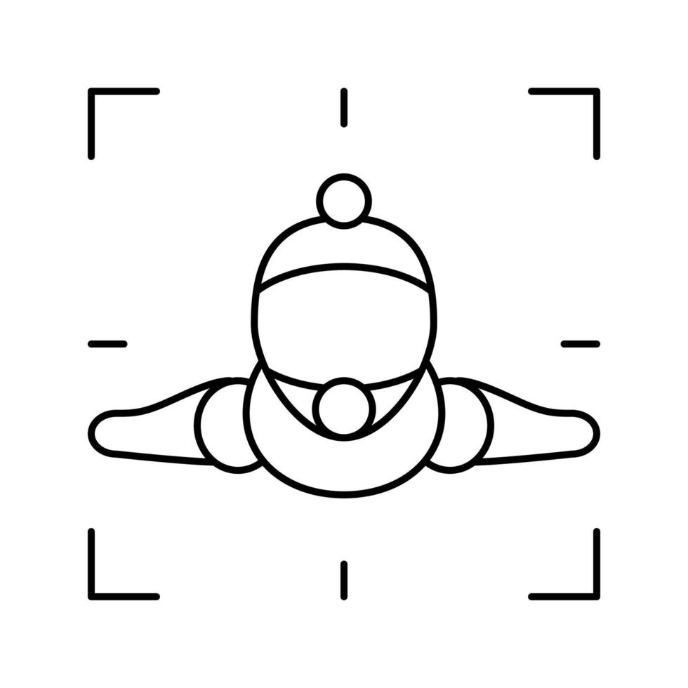 wingsuit sportman maken video lijn pictogram vectorillustratie vector