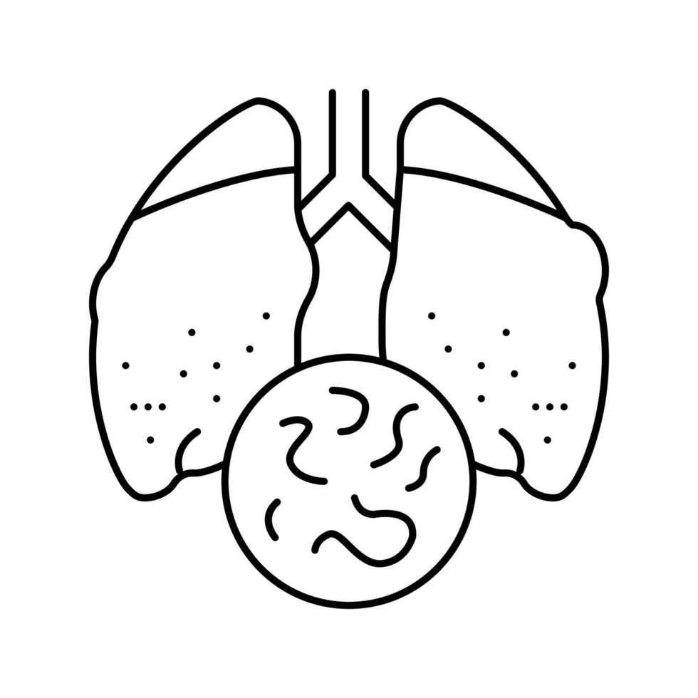 infectieziekte tuberculose lijn pictogram vectorillustratie vector