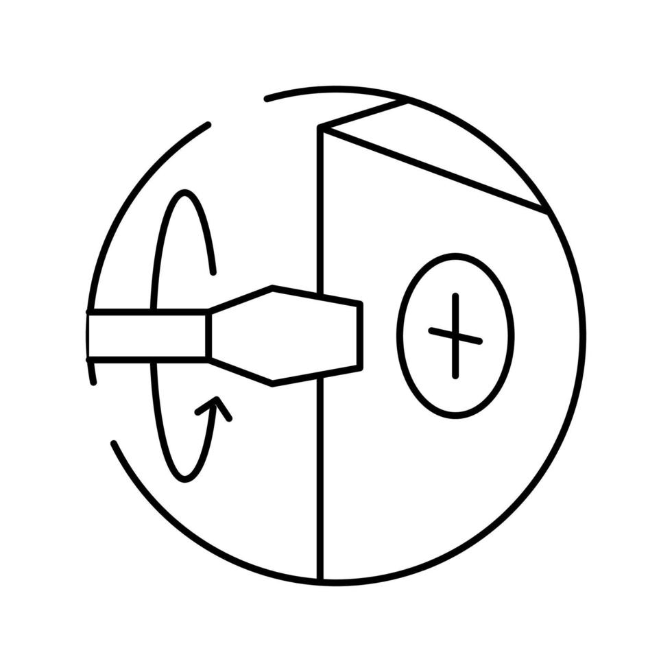 schroef bout bijeenkomst meubilair lijn icoon vector illustratie