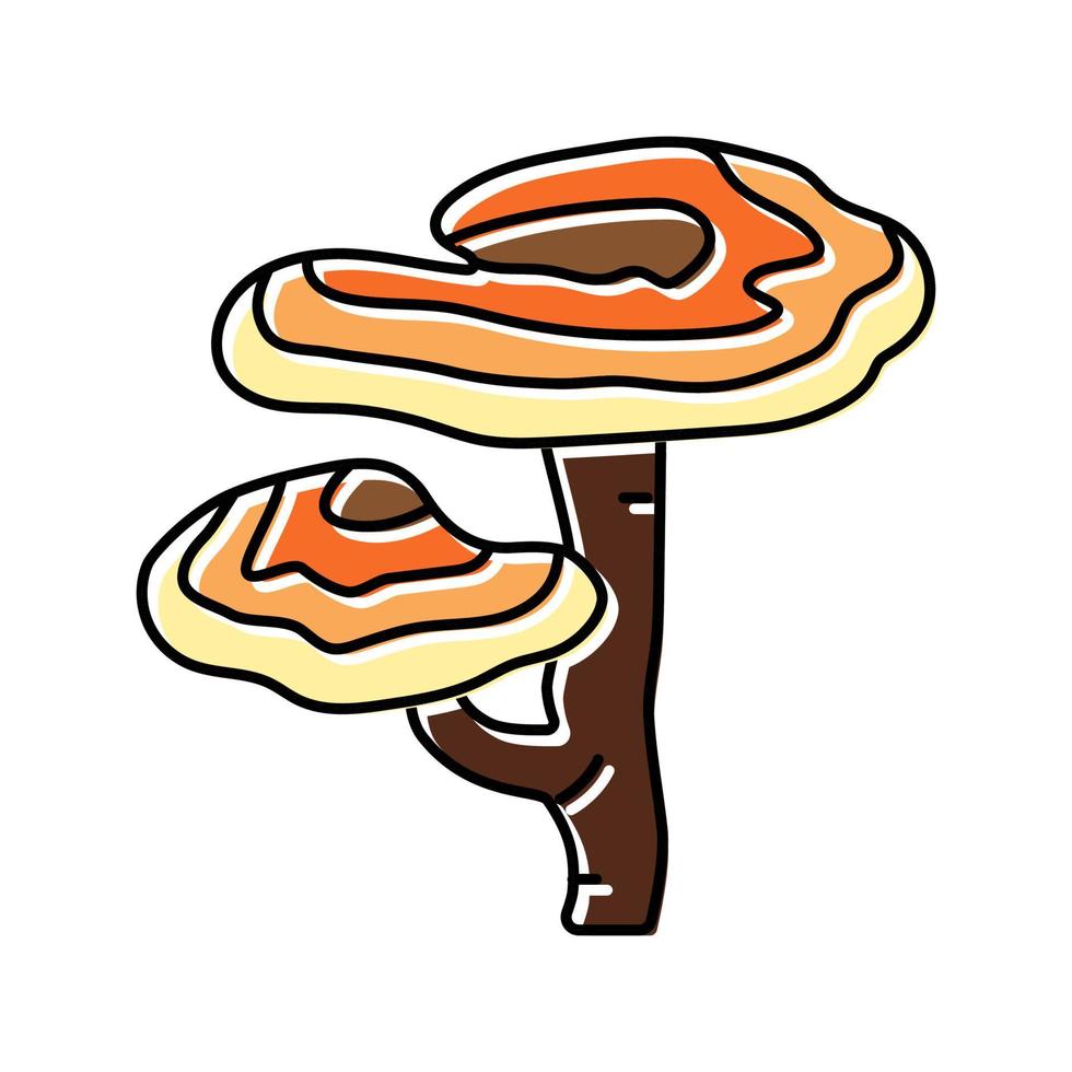 reishi paddestoel kleur icoon vector illustratie