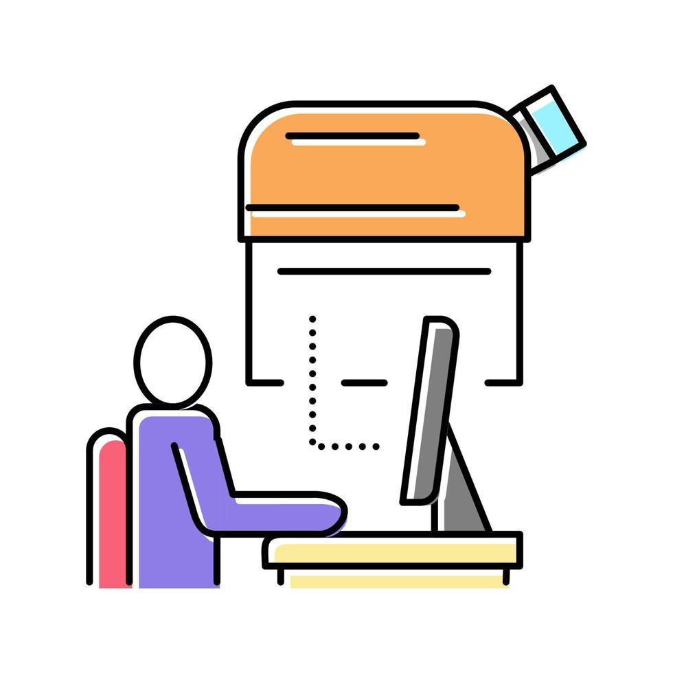 digitale controlerende telescoop in observatorium kleur pictogram vectorillustratie vector