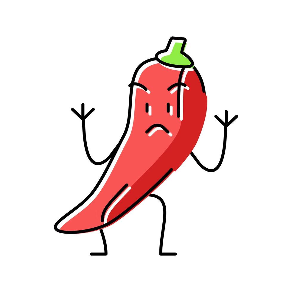 peper groente karakter kleur icoon vector illustratie