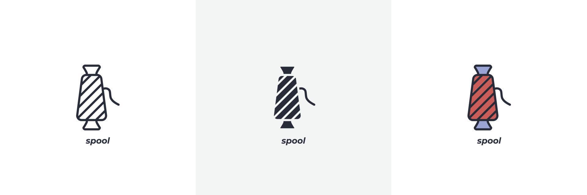 spoel icoon. lijn, solide en gevulde schets kleurrijk versie, schets en gevulde vector teken. idee symbool, logo illustratie. vector grafiek