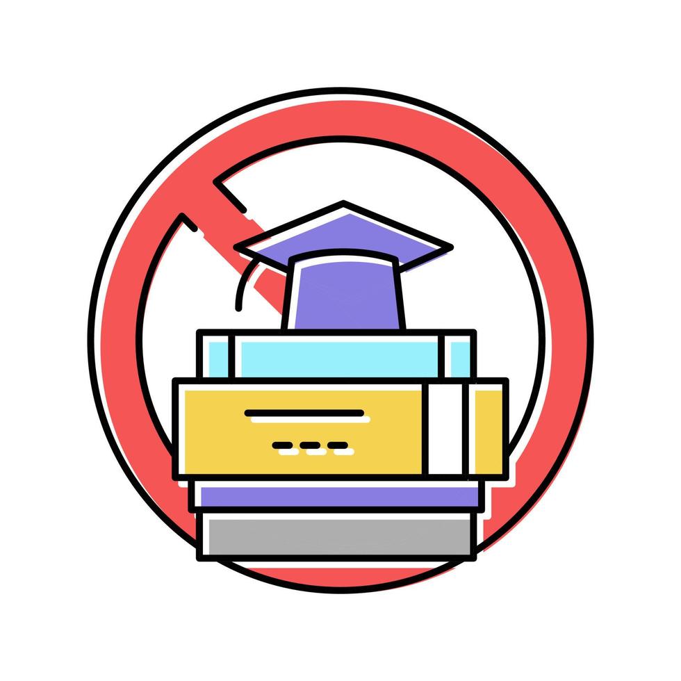 gebrek aan onderwijs sociaal probleem kleur pictogram vectorillustratie vector