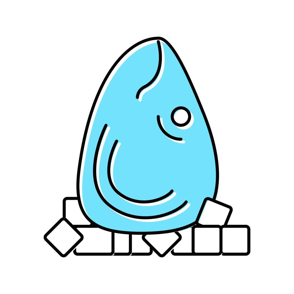 tonijn hoofd met ijsblokjes kleur pictogram vectorillustratie vector