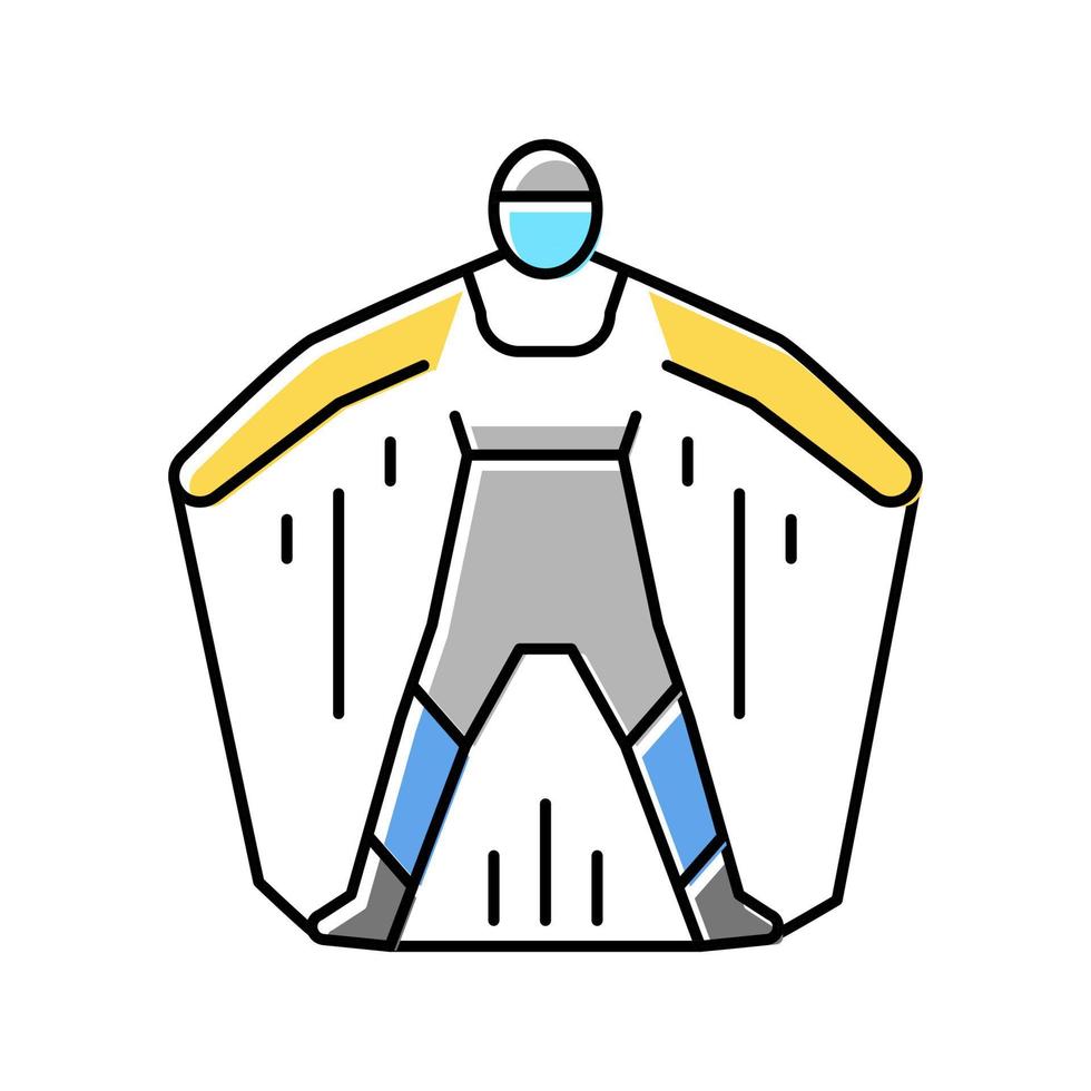 wingsuit extreem actieve sportman kleur pictogram vectorillustratie vector
