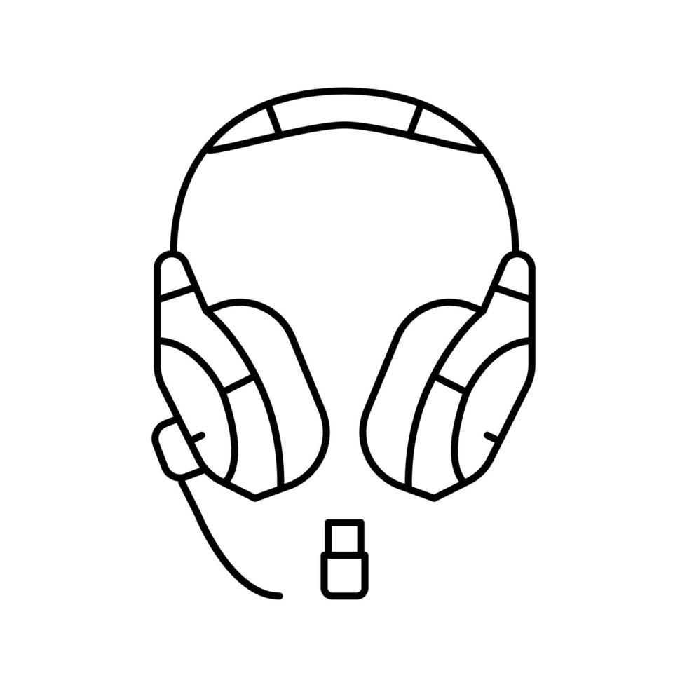 headset draadloze video game lijn pictogram vectorillustratie vector