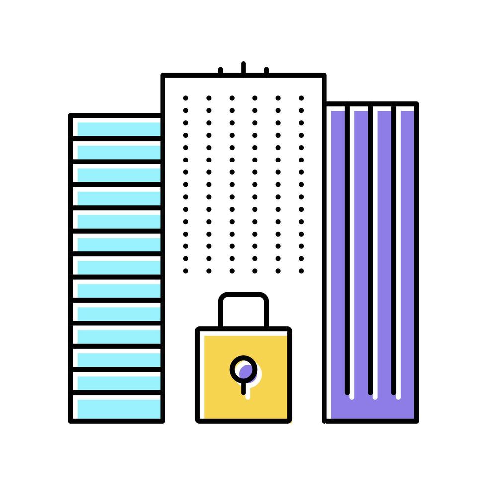 gesloten zakencentrum of bedrijven kleur pictogram vectorillustratie vector