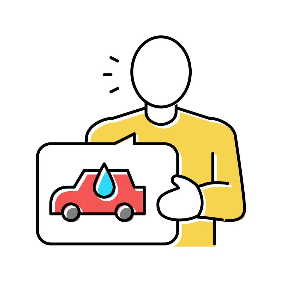 klant zelf car wash service kleur pictogram vectorillustratie vector