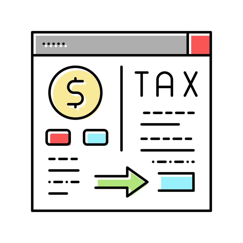 betaling van belastingen en toeslagen kleur pictogram vectorillustratie vector