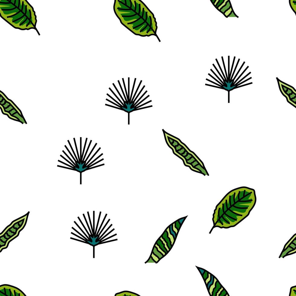 palm blad zomer fabriek groen vector naadloos patroon