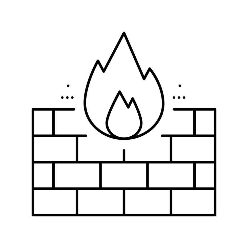 brand muur lijn icoon vector illustratie