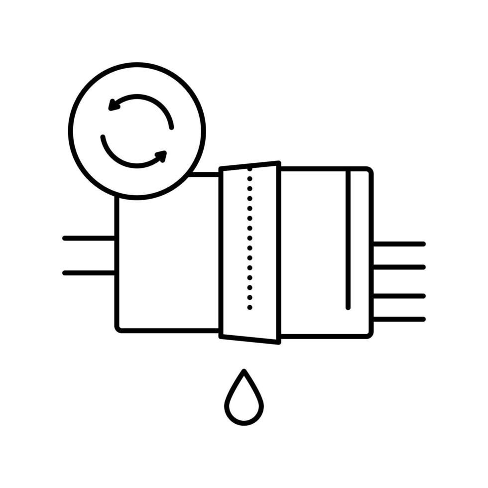 brandstoffilter vervanging lijn pictogram vector geïsoleerde illustratie