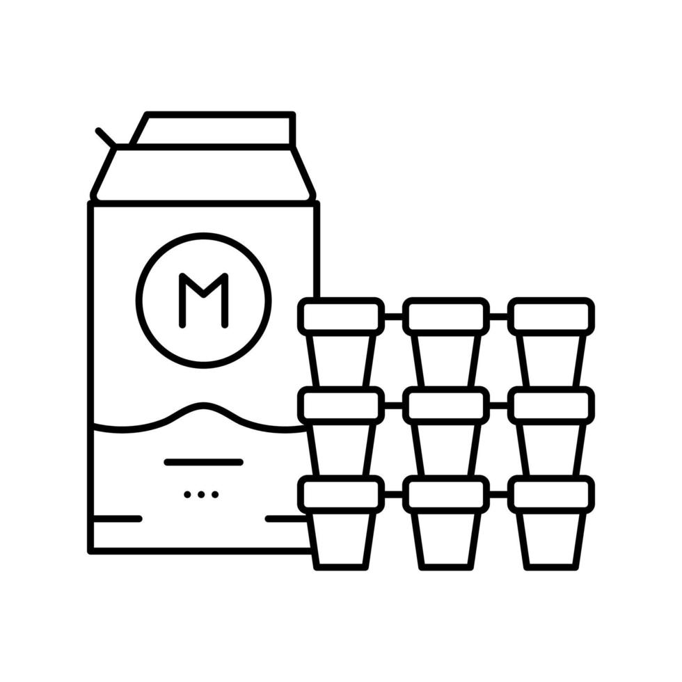 melk en room voor koffie lijn pictogram vectorillustratie vector