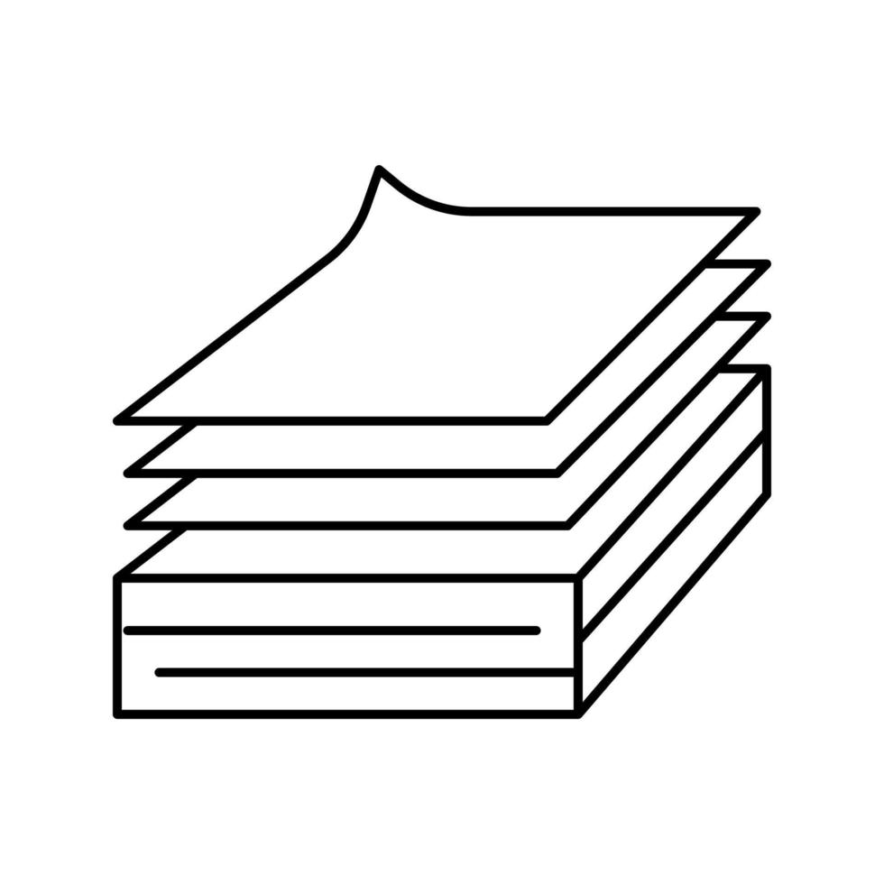 papier lijst hout productielijn pictogram vectorillustratie vector