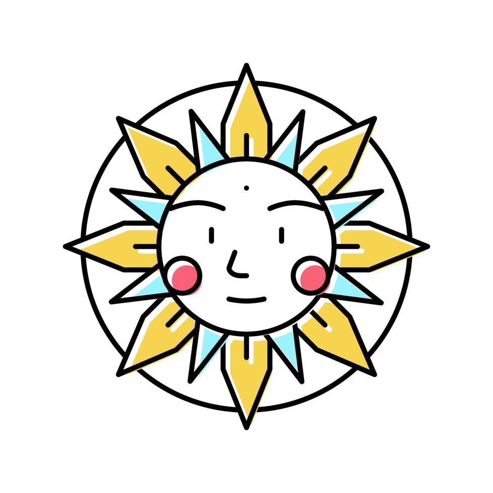 zon occulte symbool kleur pictogram vectorillustratie vector