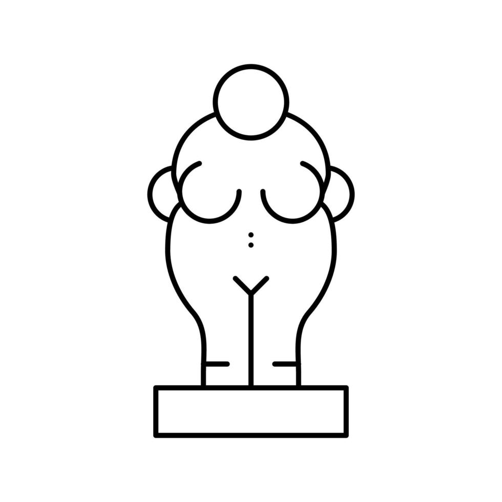 prehistorische standbeeld lijn pictogram vectorillustratie vector