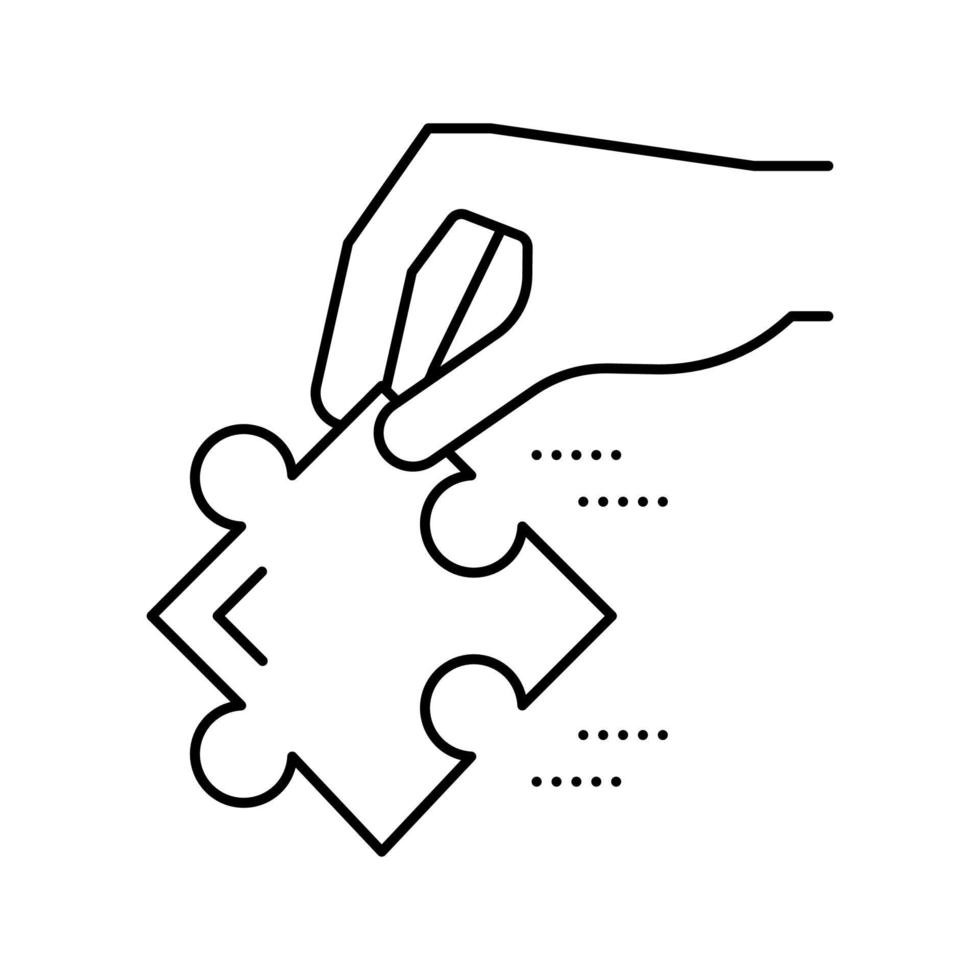hand houden puzzel detail lijn pictogram vectorillustratie vector