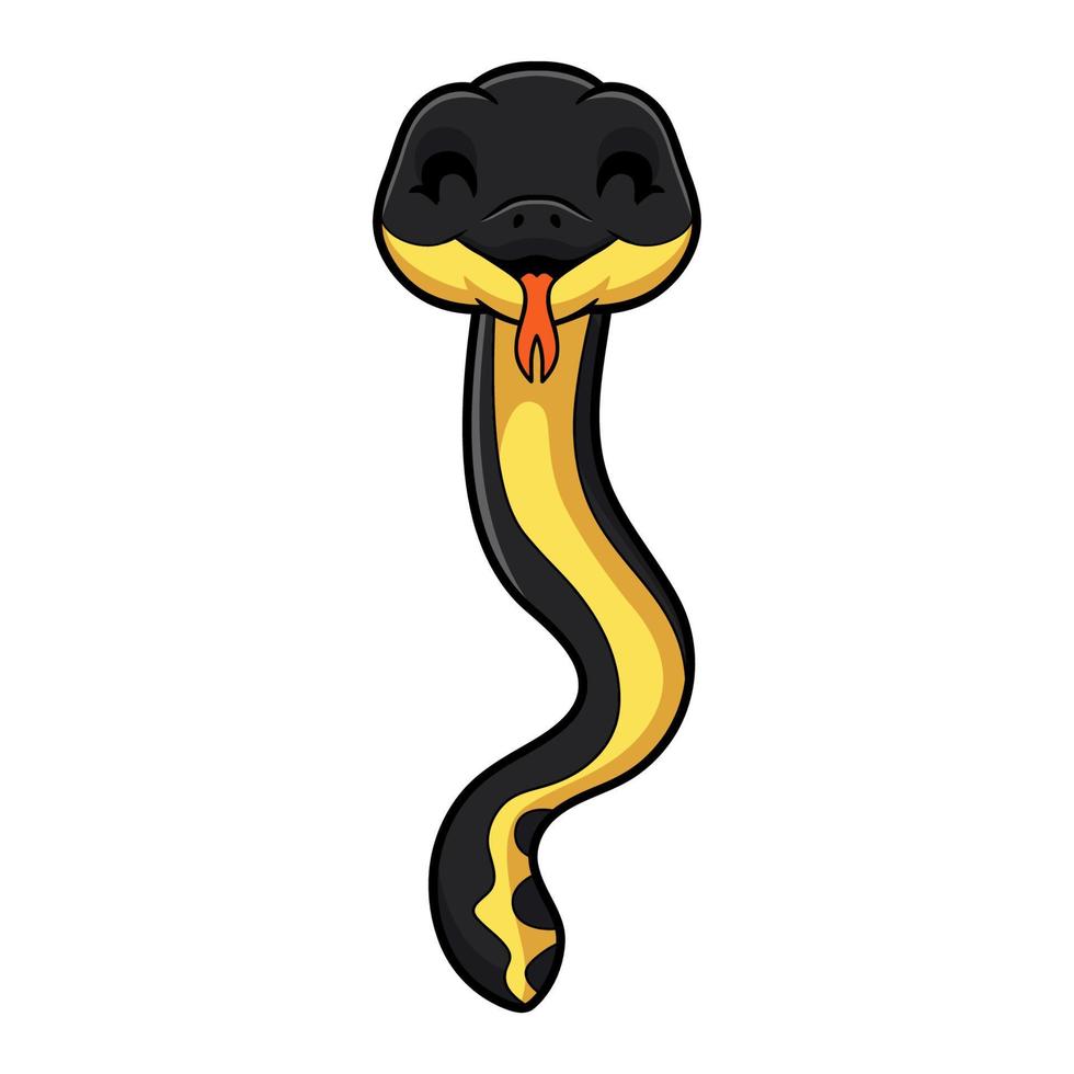 schattig geel buik zee slang tekenfilm vector