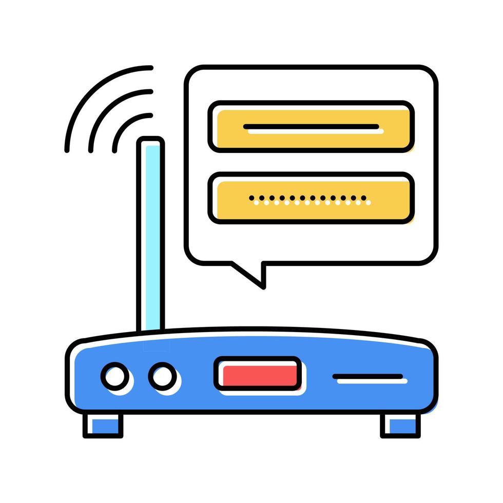 wifi router wachtwoord kleur pictogram vectorillustratie vector