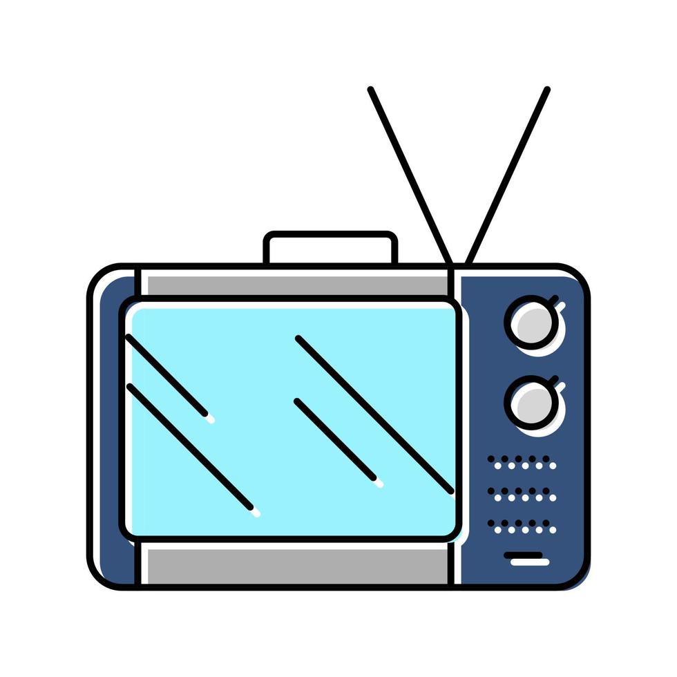 televisie retro apparaat kleur icoon vector illustratie