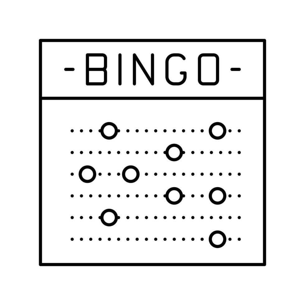 bingo spel lijn pictogram vectorillustratie vector