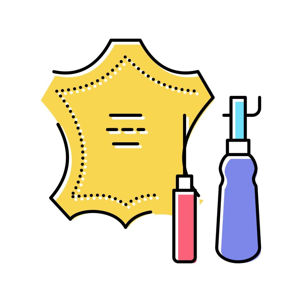 leerbewerking materiaal kleur pictogram vector geïsoleerde illustratie