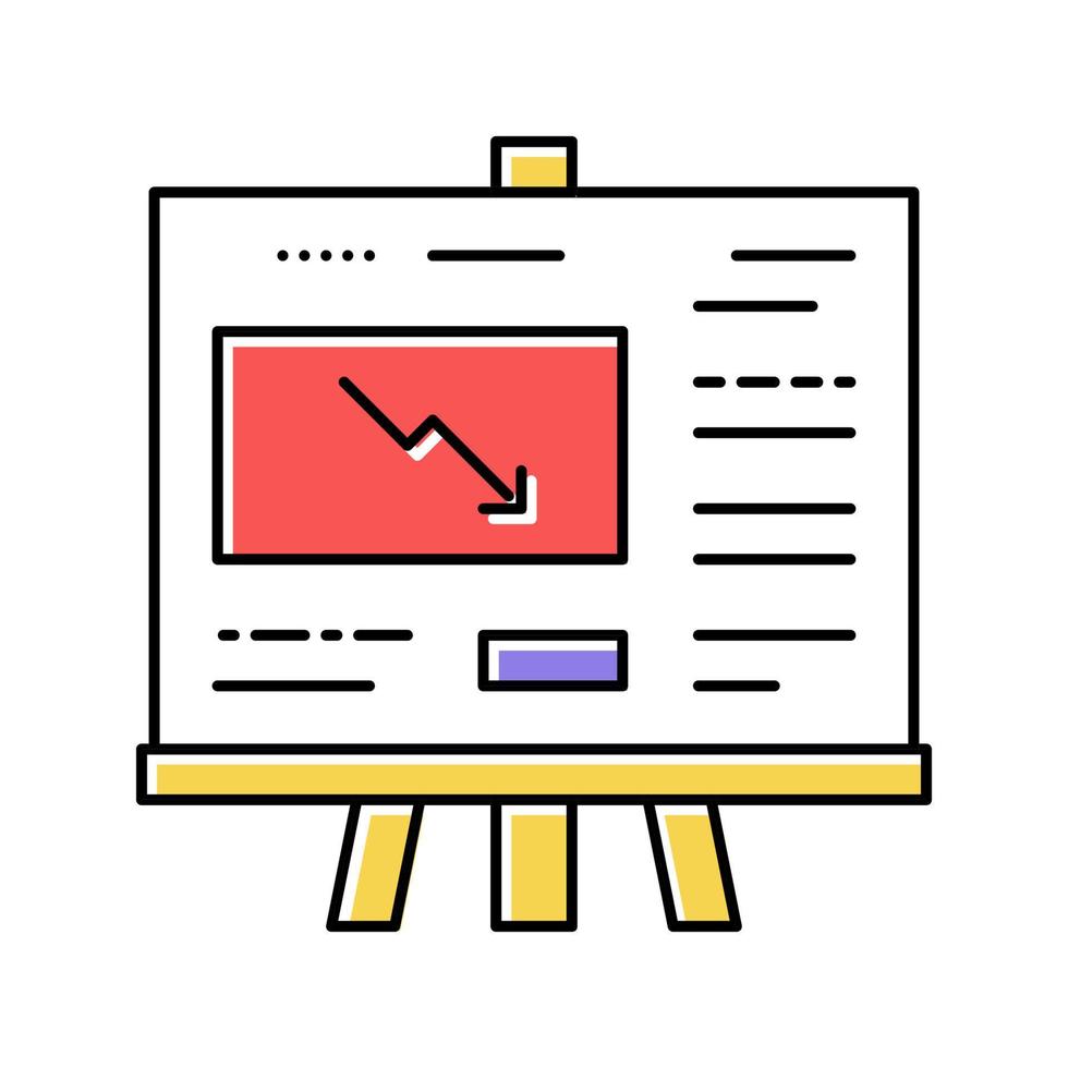 vallende infographic presentatie kleur pictogram vectorillustratie vector