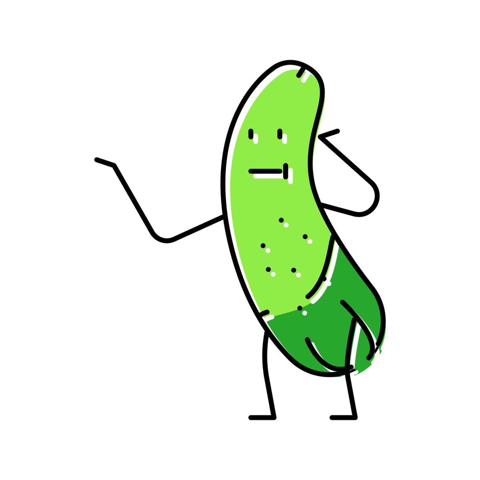 komkommer groente karakter kleur icoon vector illustratie