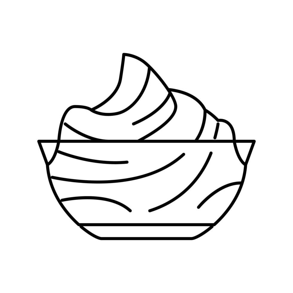 crème chocolade lijn pictogram vectorillustratie vector