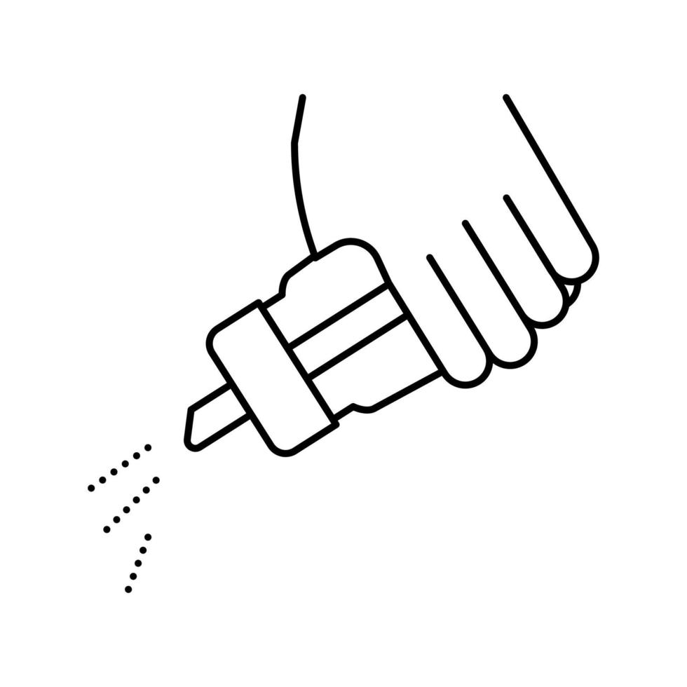 hand zoutschotel lijn pictogram vectorillustratie vector