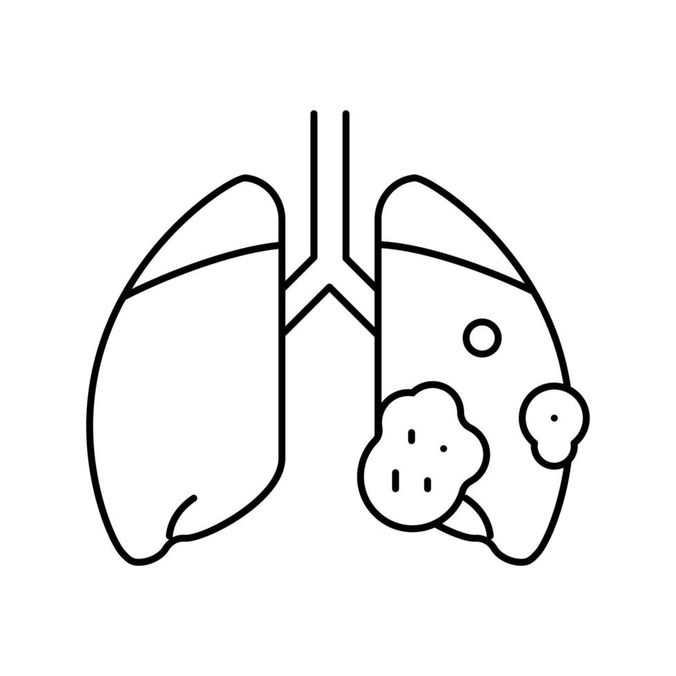acuut ademhalings nood syndroom lijn icoon vector illustratie