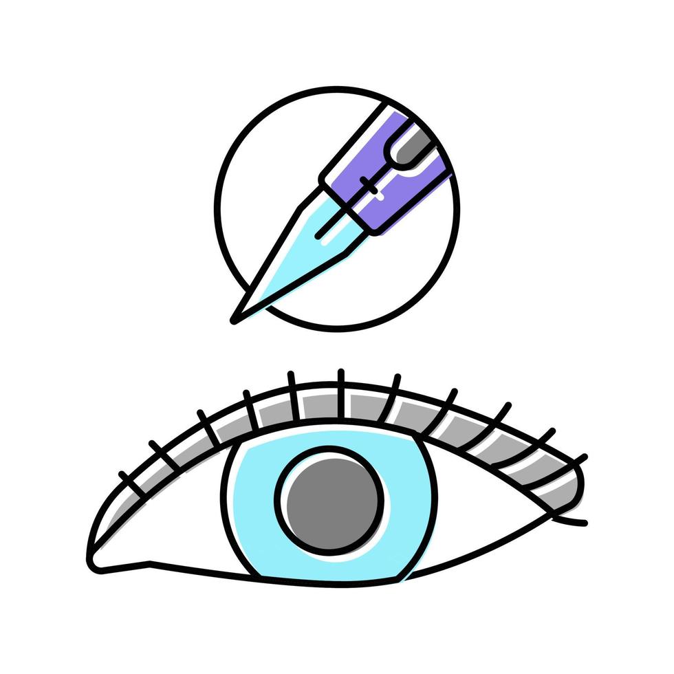 eyeliner tattoo kleur pictogram vectorillustratie vector