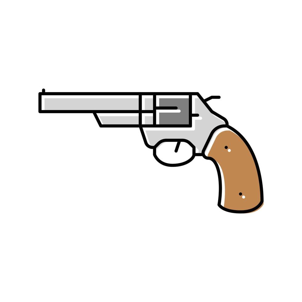 pistool revolver kleur pictogram vectorillustratie vector