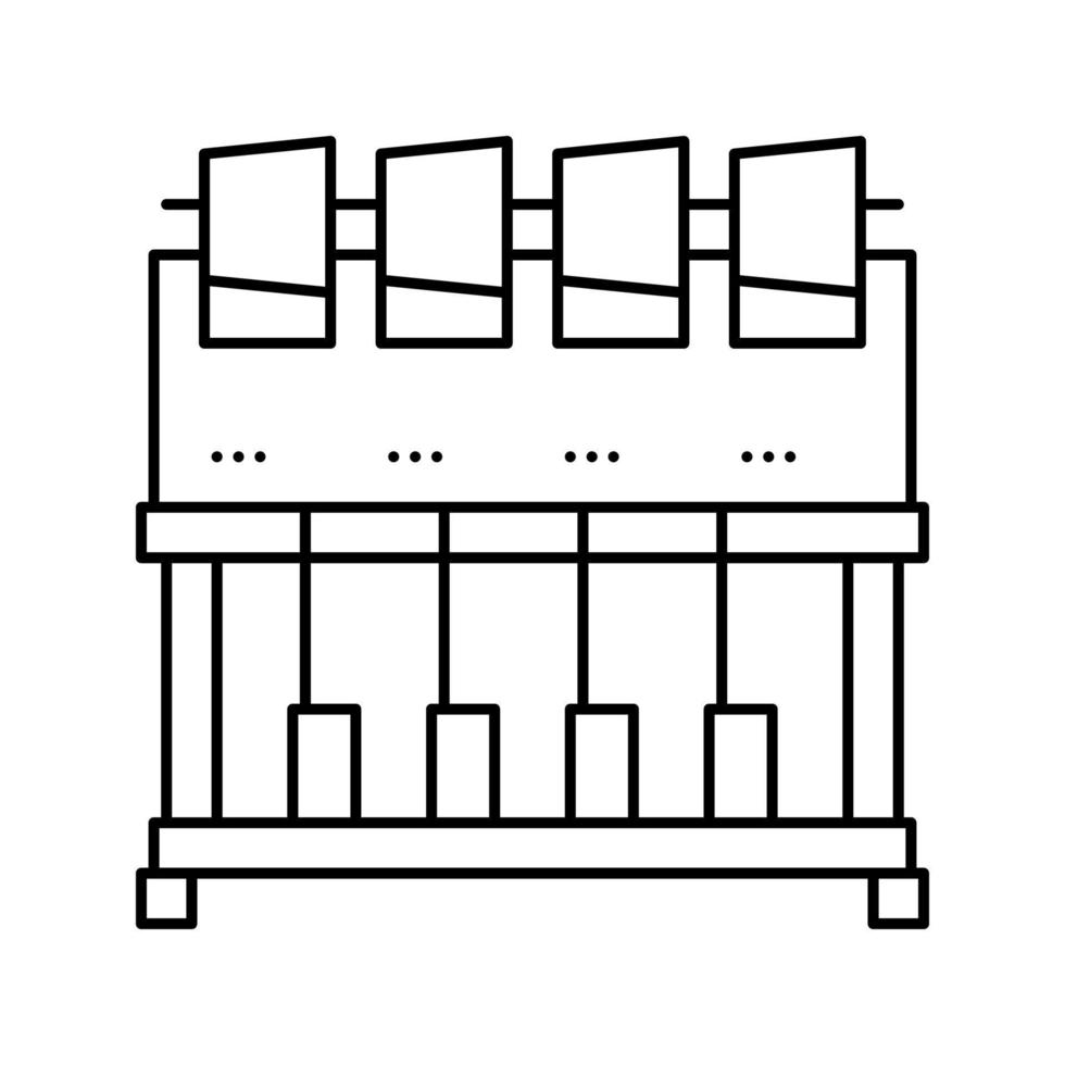 industrieel borduurwerk machine lijn icoon vector illustratie