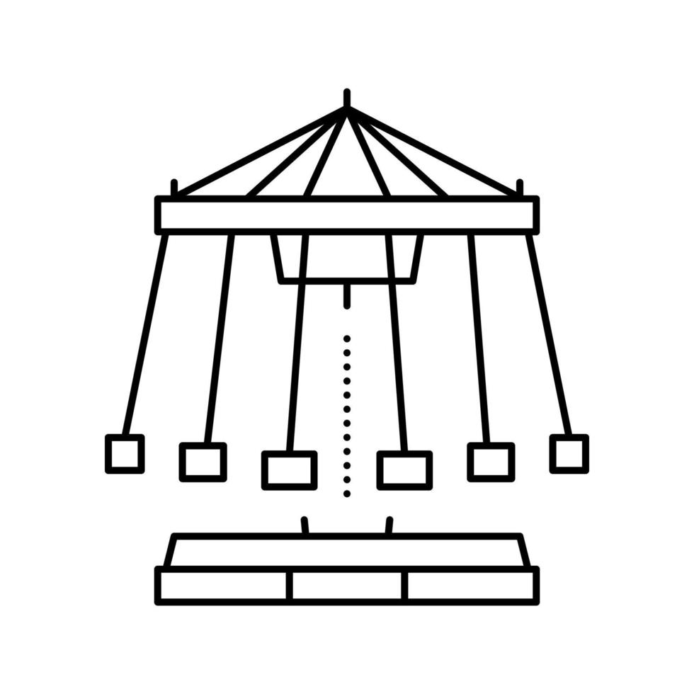 schommel carrousel lijn pictogram vectorillustratie vector