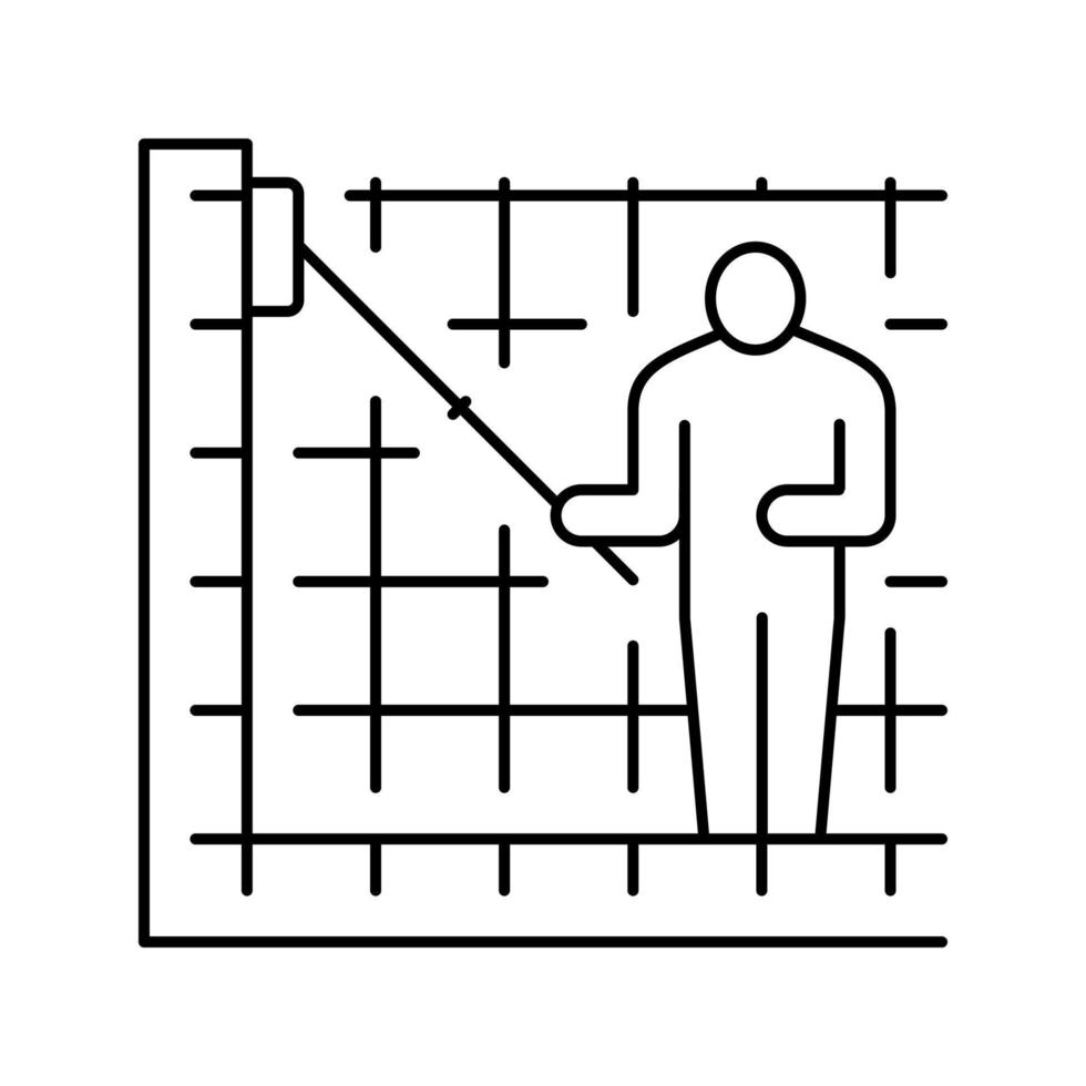 schoonmaken zwembad muren lijn pictogram vectorillustratie vector