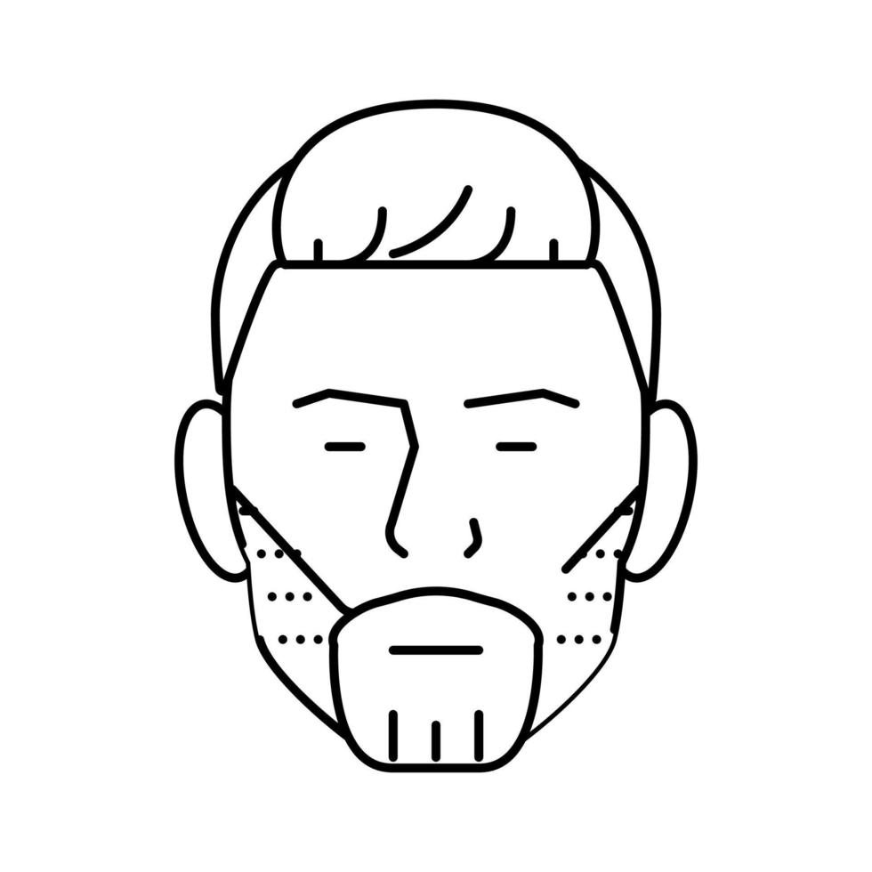 bijgesneden baard haar- stijl lijn icoon vector illustratie