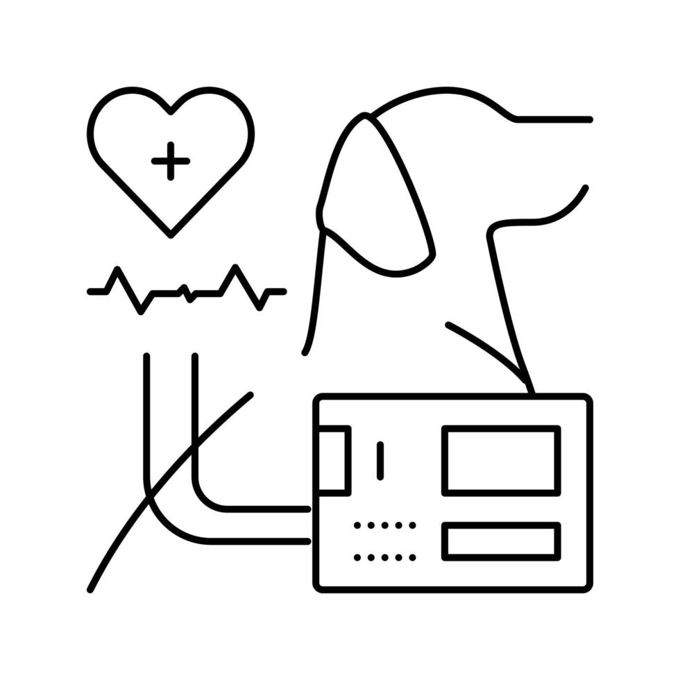 ekg hart van huisdier lijn pictogram vectorillustratie vector