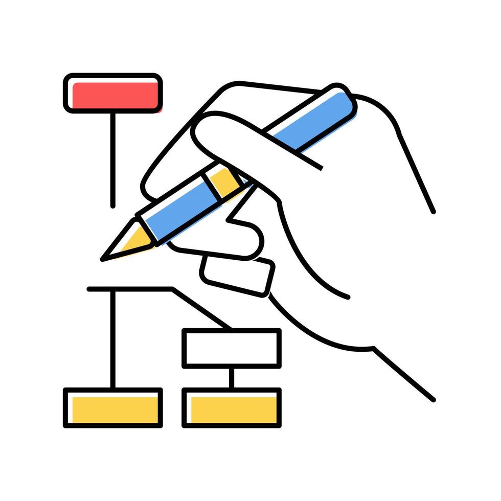 gebouw hiërarchie kleur pictogram vectorillustratie vector