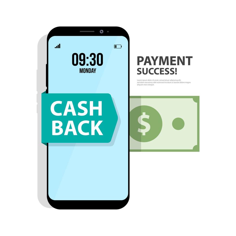 isometrische geld contant geld rug. mobiel telefoon met munt cashback van betaling. online percentage terugbetaling van betalen in internetten. vliegend geld in smartphone van transactie in winkel. investering concept. vector