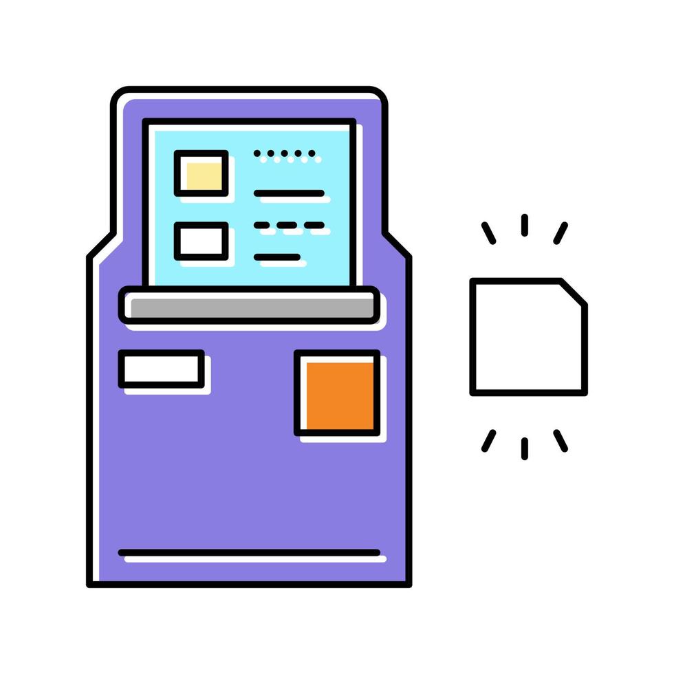 ATM met rfid-technologie kleur pictogram vectorillustratie vector