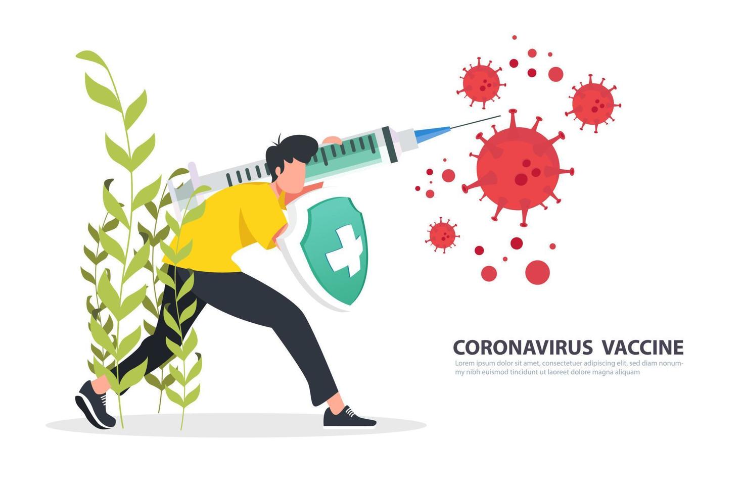 vector illustratie coronavirus vaccin compleet vaccin geneesmiddel.
