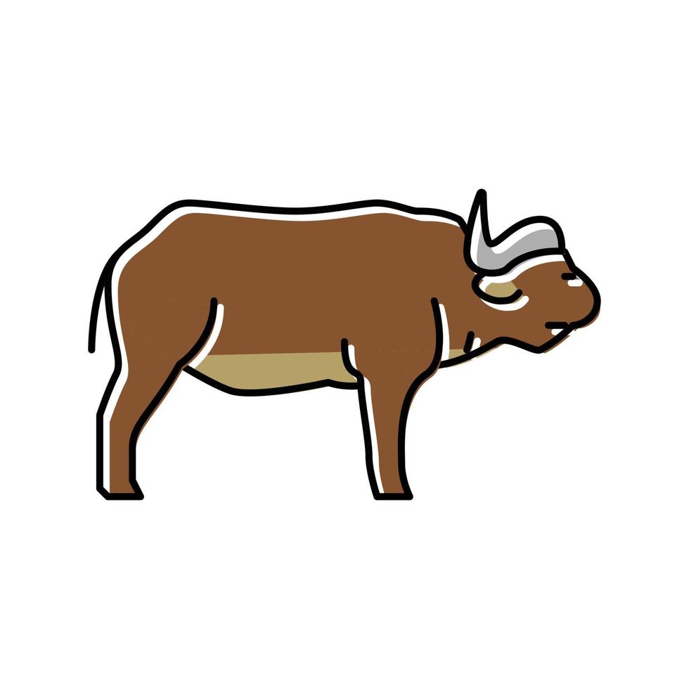 buffel zoogdier wild dier kleur pictogram vectorillustratie vector