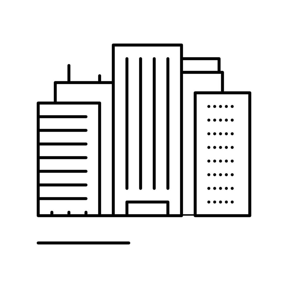 land van hoge gebouwen lijn pictogram vectorillustratie vector